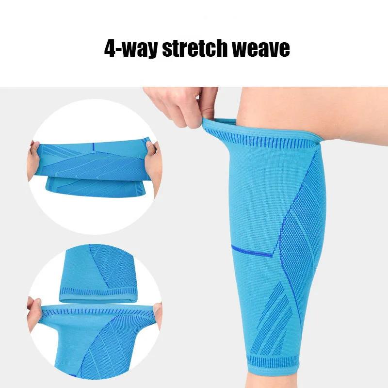 Wenefang Fashion 1PC Sports Leg Compression Sleeves Basketball Knee Brace Protect Calf and Shin Splint Support Foot Cold-Proof for Men Women