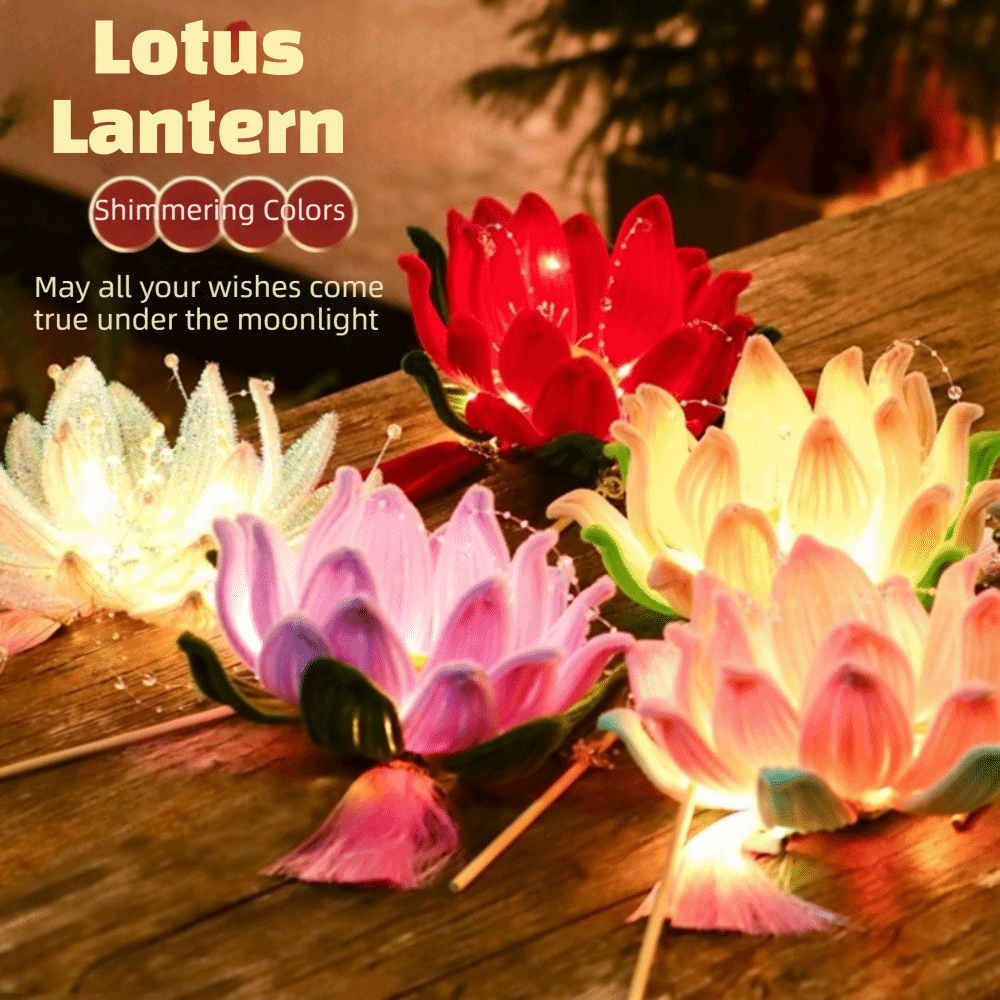 Portable 3D Twisted Stick Lotus Flower Lantern Glowing Luminous Handheld Lantern Chic Paper Lantern Hanging Lamp Traditional Decor