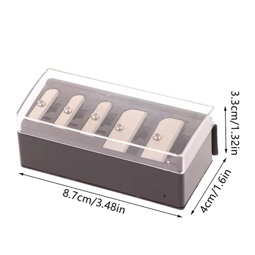 Portable 5 Holes Pencil Sharpener Multi-functional Plastic Students Manual Sharpener with Lid Easy To Clean Eyeliner Lipliner Sharpener Daily Makeup Use