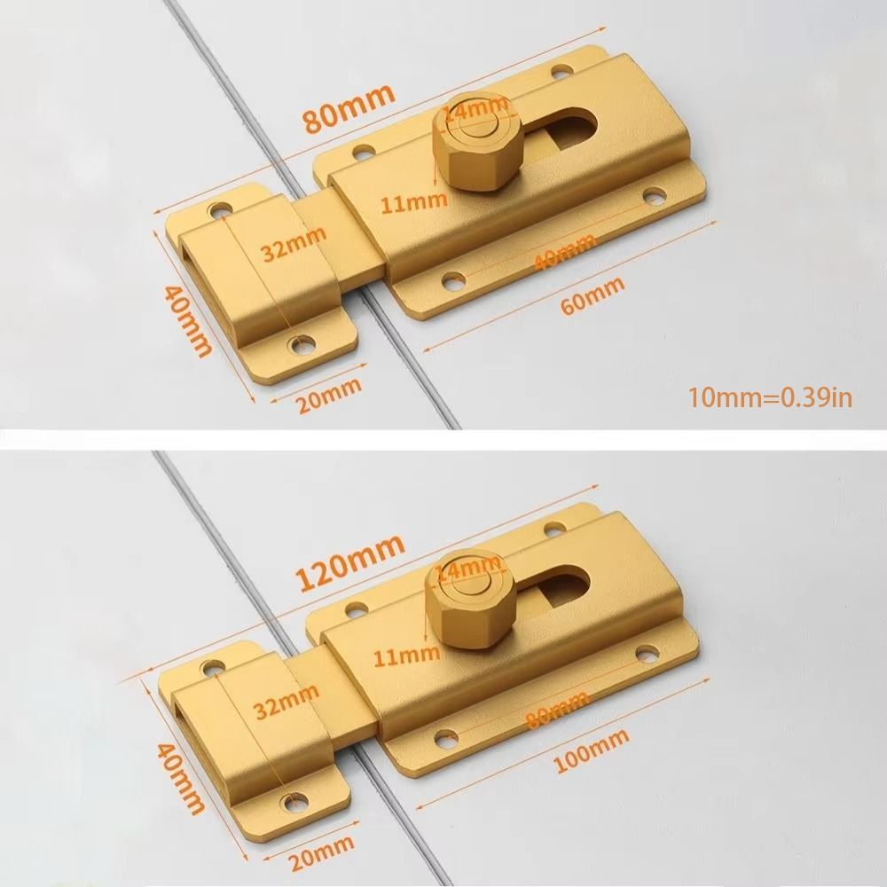 Practical Aluminum Alloy Door Lock Anti-theft Anti-lock Bolt Lock Versatile Use Smooth Edges Door Lock Buckle Cabinets