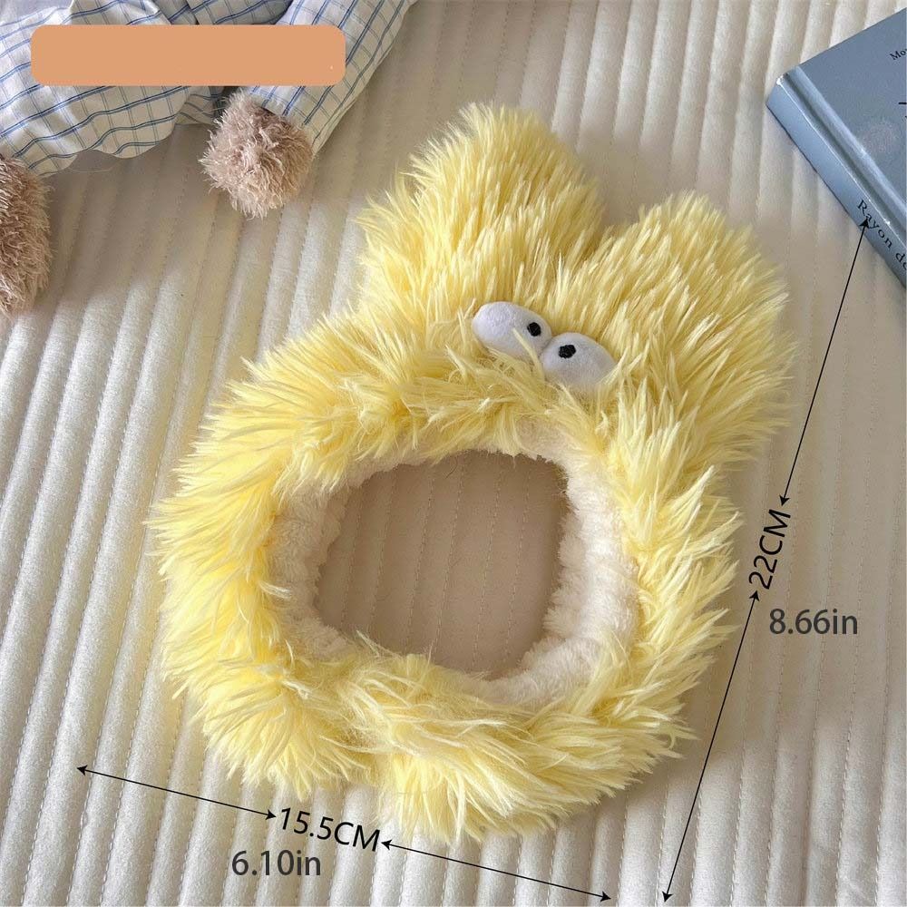 Cute Big Eyes Rabbit Ear Hair Hoop Funny Plush Headband Headwear Makeup Headdress Cartoon Hair Bands Female/Girls