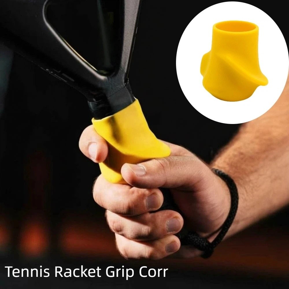 New Silicone Tennis Racket Grip Corr Comfort Anti-Slip Peak Rackets Grip Correction Device Portable 3 Colors Available Tennis Swing Practice Tools for Men Women