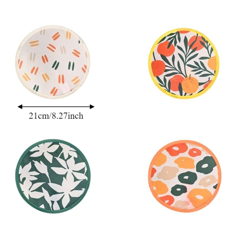 Hand Fan Japanese Style Portable Folding Fan Mini with Pocket Flying Disc Fan Collapsible Colorful Round Fan Outdoor Activities