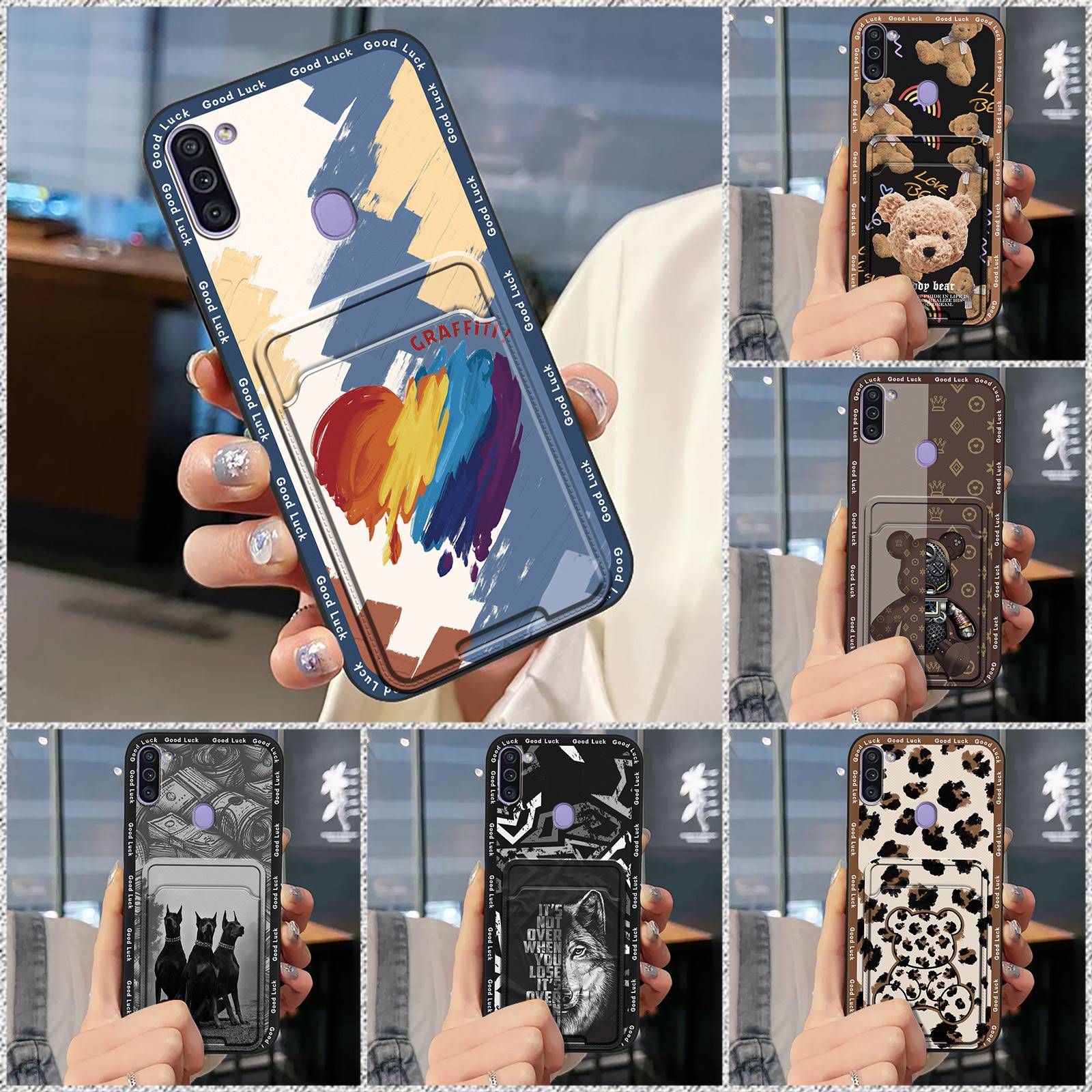 Soft case Card slot Phone Case For Samsung Galaxy A05/SM-A055F Graffiti Silicone TPU Anti-knock Anti-dust Durable Cute