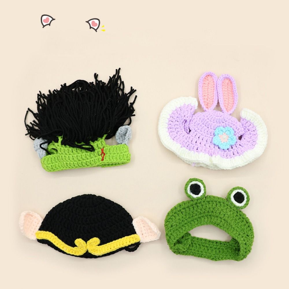 Refined Style Knitting Wool Cat Hat Cute Design Elastic Pet Hat Photo Props Knitted Hat Kittens Wear
