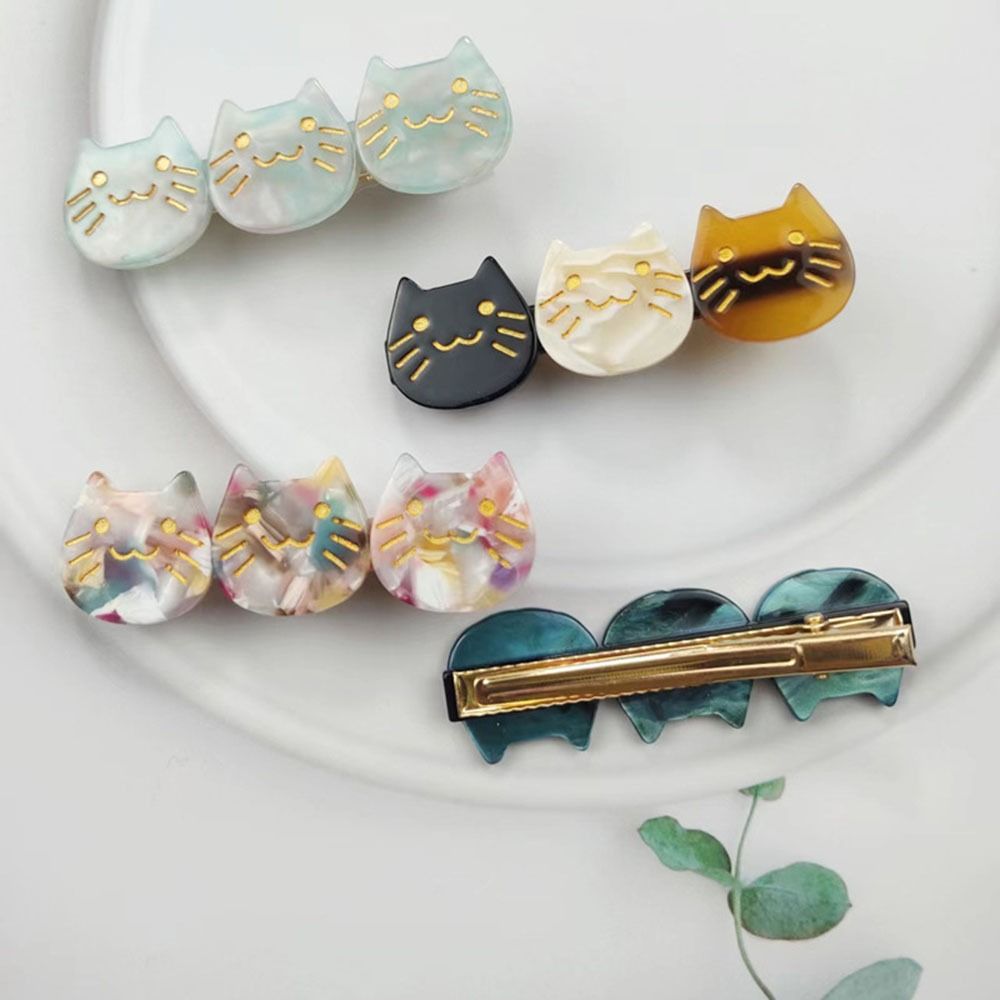 Sweet Kawaii Cute Bangs Clip For Girl For Children Gifts Female Barrettes Hair Accessories Hairpin Three Cat Hair Clip