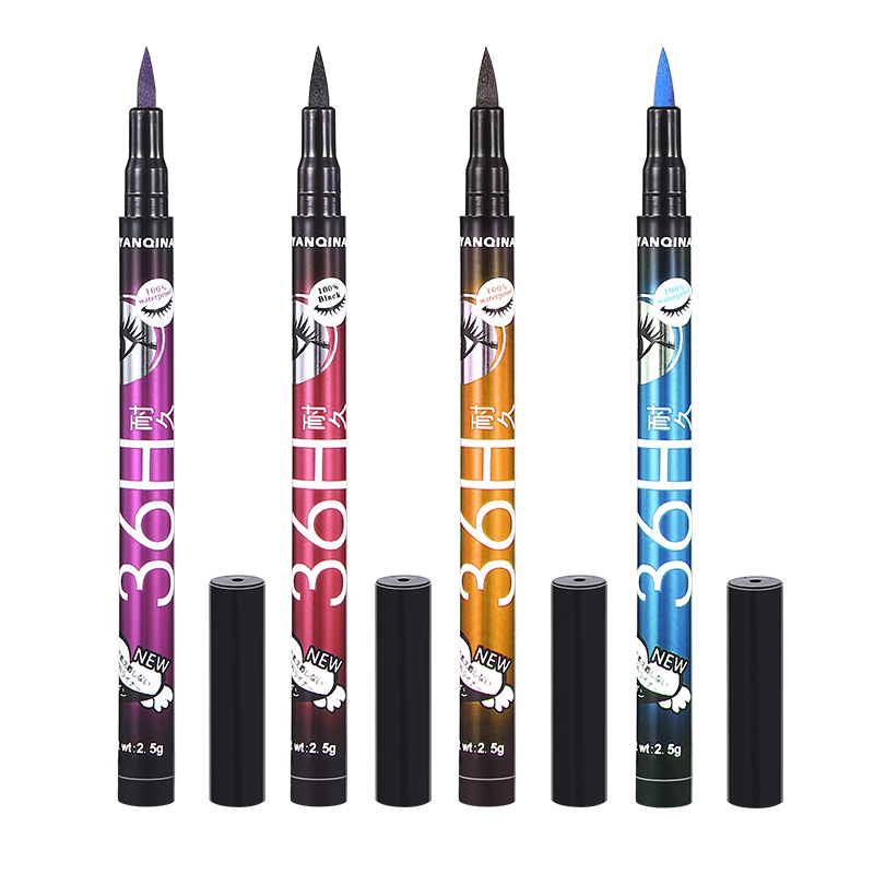 Wenefang Fashion YANQINA 36H Eyeliner Pencil Waterproof Pen Purple / Blue / Brown Precision Long-Lasting Liquid Eye Liner Smooth Make Up Tools