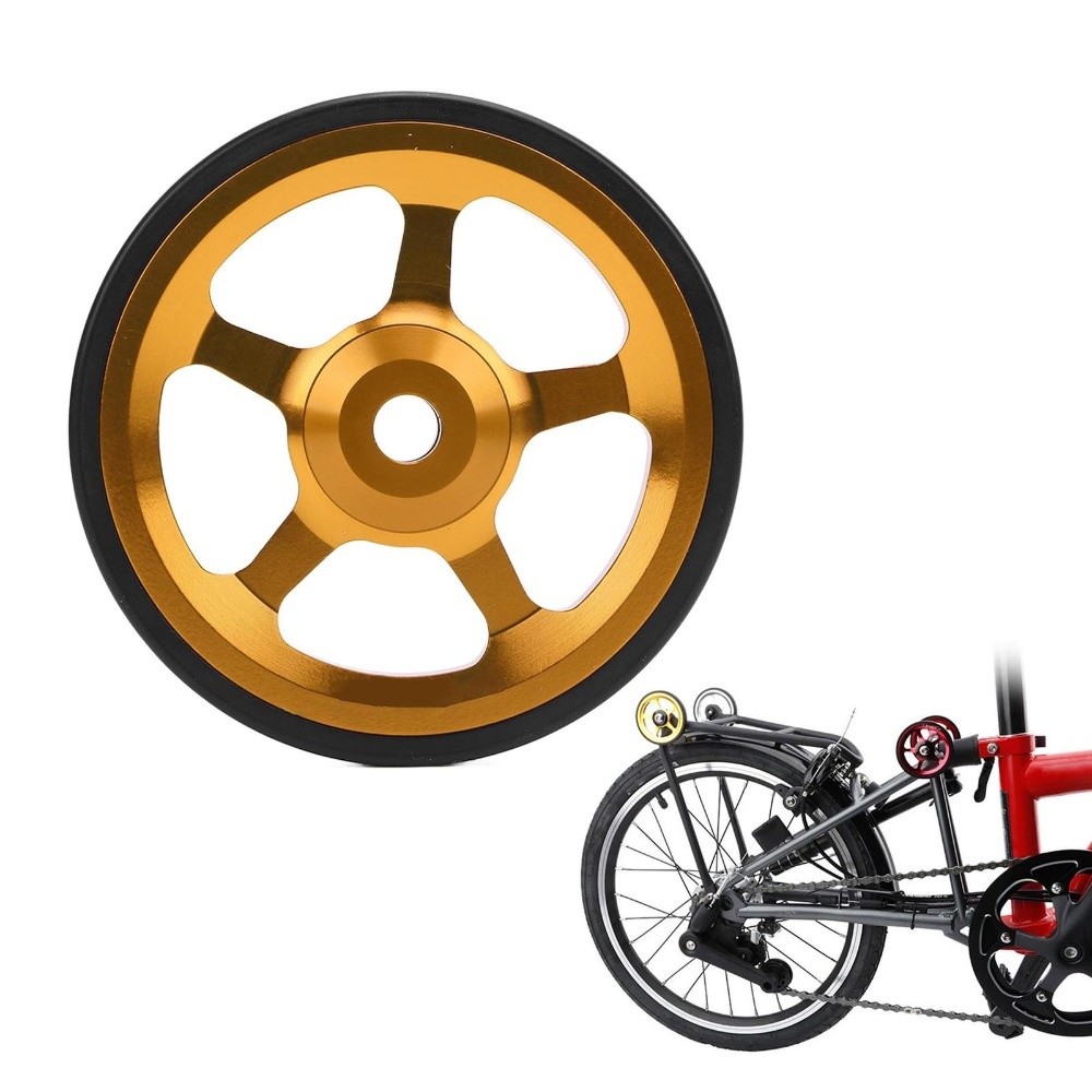 2PCS Durable Aluminum Alloy Folding Bike Easy Wheel 60mm Diameter 6mm Axle Hole Folding Bike Easy Wheel Replacement Lightweight Bicycle Roller Wheel for Brompton Folding Bike Bike Maintenance