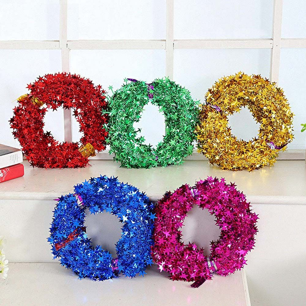 7.5M Xmas New Year Christmas Tree Christmas Decoration Star Pine Tinsel Hanging Ornaments Garland