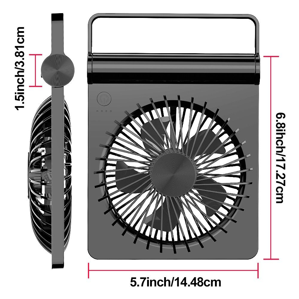 Table Fan Lightweight Desk Fan Folding 3 Speeds Adjustable Small Fan Handheld Portable Ultra-thin Mini Fan Home