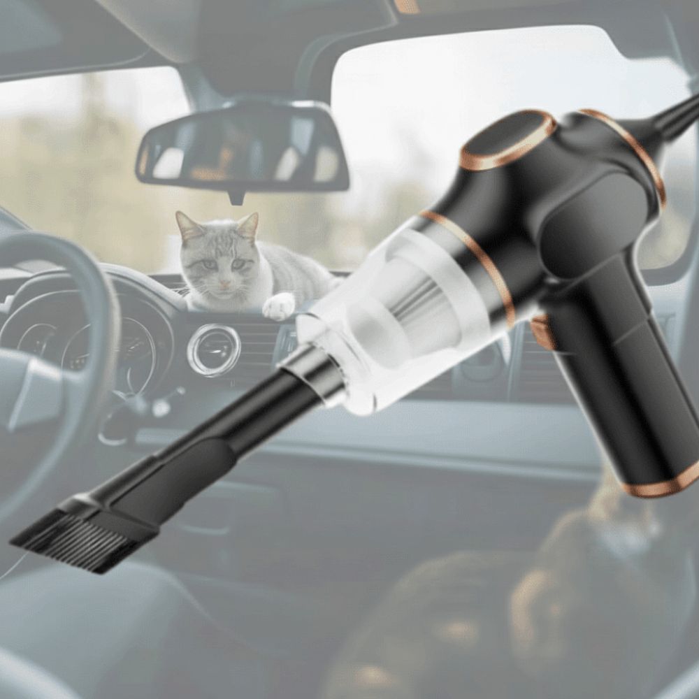 Integrated Handheld 120W High Suction Car Vacuum Cleaner LCD Display 4500Pa High Power Wireless Vacuum Cleaner Dust Removal Dual Use Cordless Vacuum Cleaner Household Use