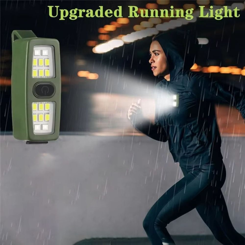 Multi-Purpose Small Size EDC Flashlight Clip On Hands Free Running Light Rechargeable ABS Material Safety Bike Light Safety Use