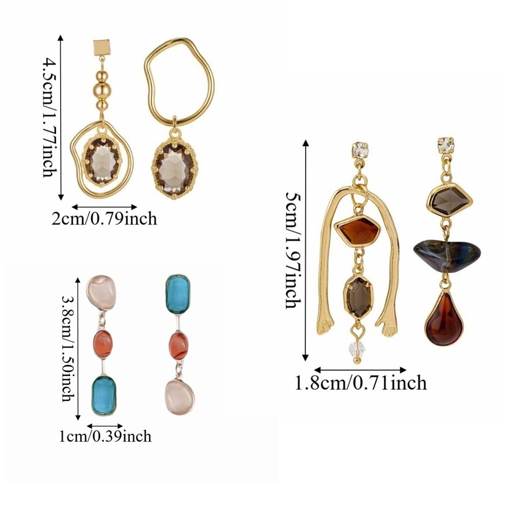 Gift Charm Drop Dangle Earrings Elegant Asymmetric Earrings Alloy Vintage Earrings Daily