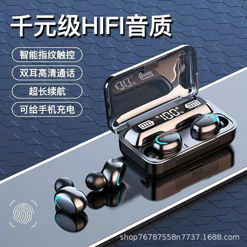 【Mega clearance new E10 touch with power display touch binaural bluetooth headset
