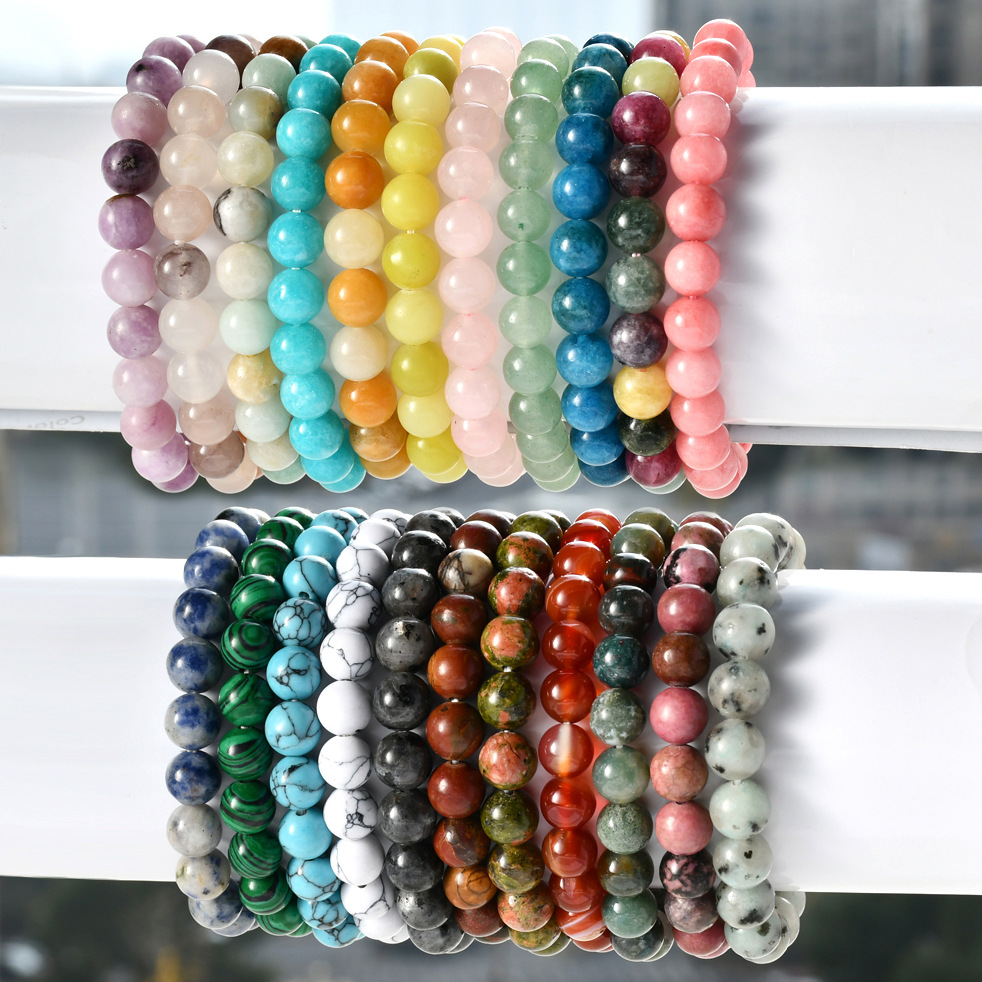 【Cheap】Spring and Summer New Chinese Style Hand Jewelry Natural Stone Color Crystal Bracelet Tourmaline Amethyst Bracelet High Sense for Boys and Girls