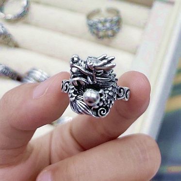 【Top-notch quality】Thai Silver National Trendy Dragon Ring Ins Distinctive Creative Domineering Unique High-end Simple Open Ring