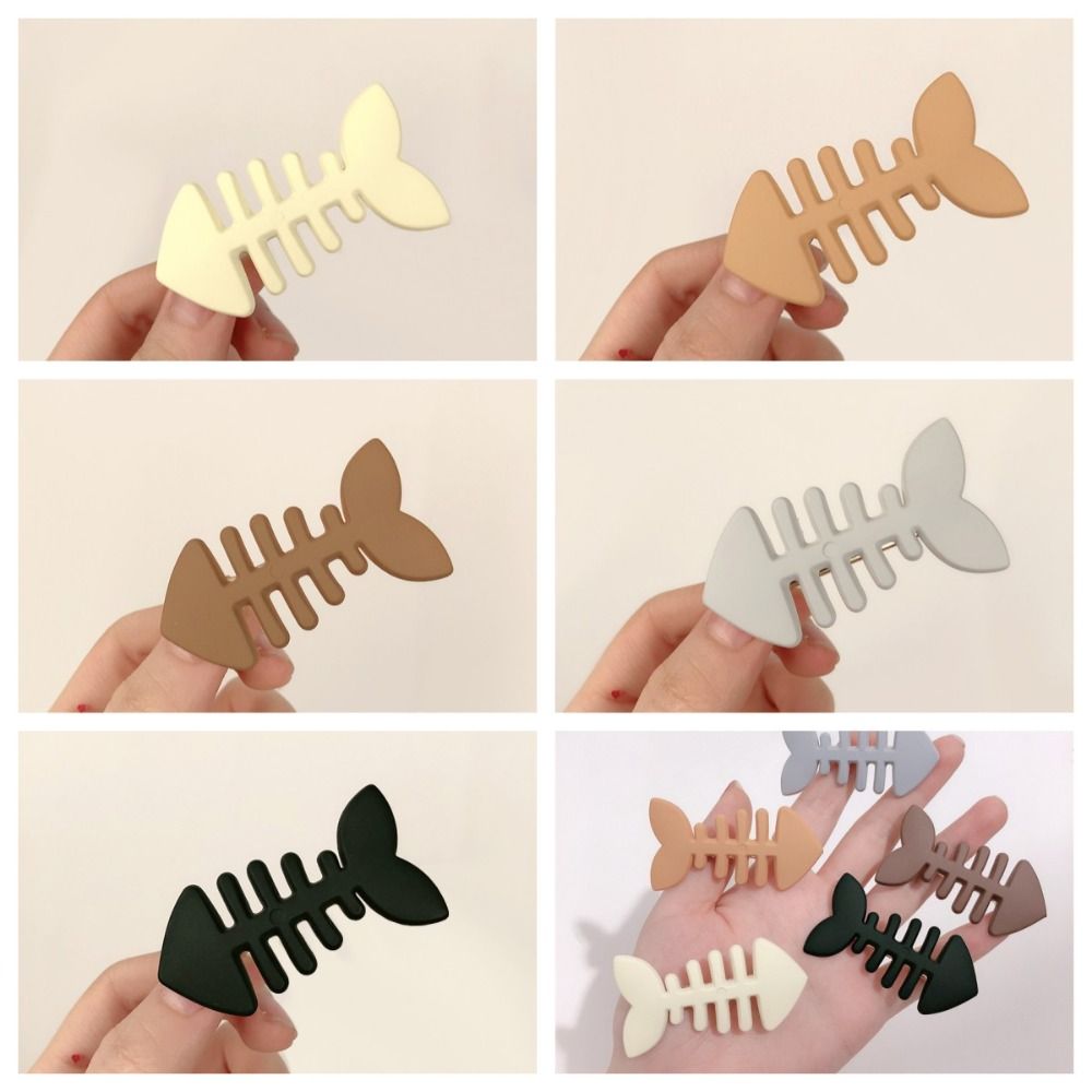 Cute Animal Fish Bone Hair Clip Y2k Headwear Geometry Hair Accessories Hairpin Plastic Kids