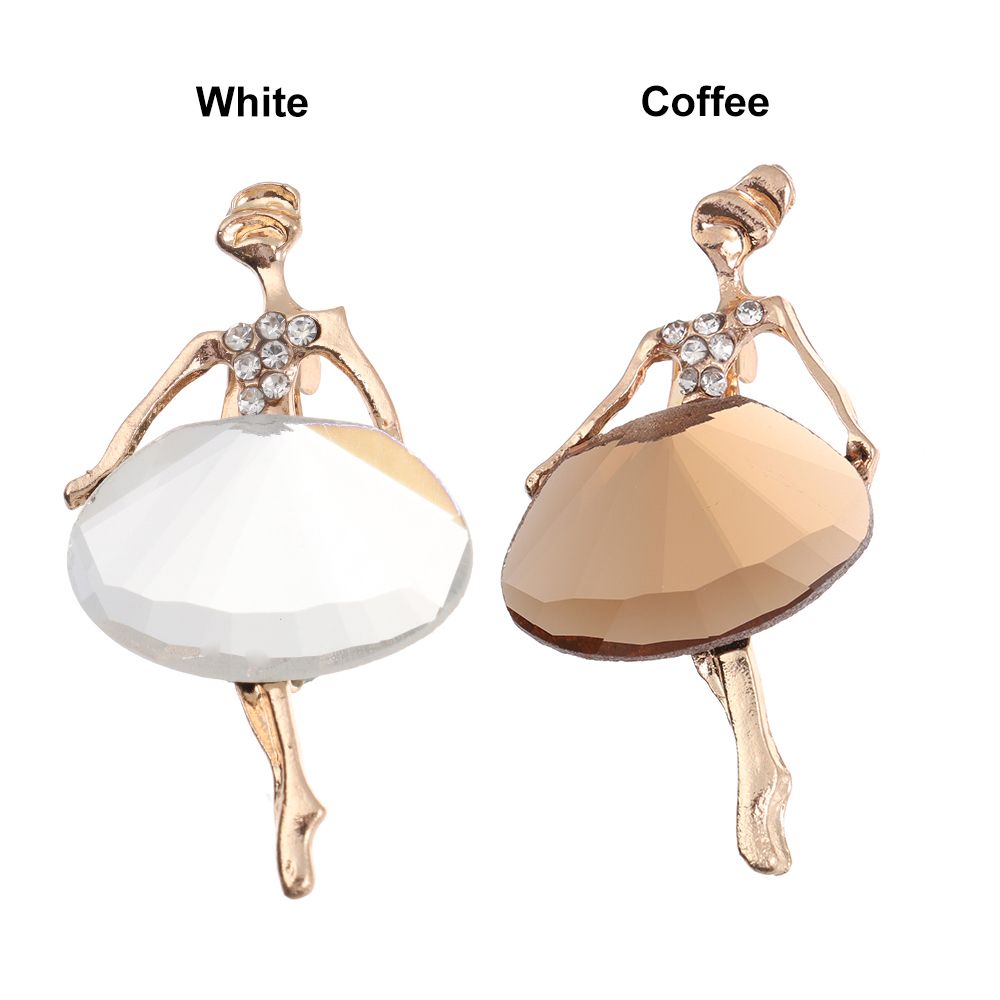 4PCS Cute Bag Jewelry Clothes Accessories Crystal Badge Ballet Girl Pin Dancing Girl Brooches