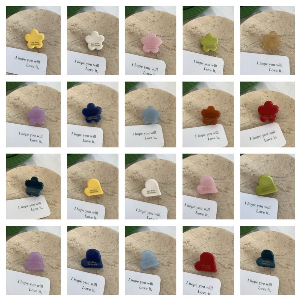 Fashion Hairpin Flower Hair Clip Love Headwear Heart Hair Clip Small Grab Clip Barrette Acetate Mini Hair Claw Female