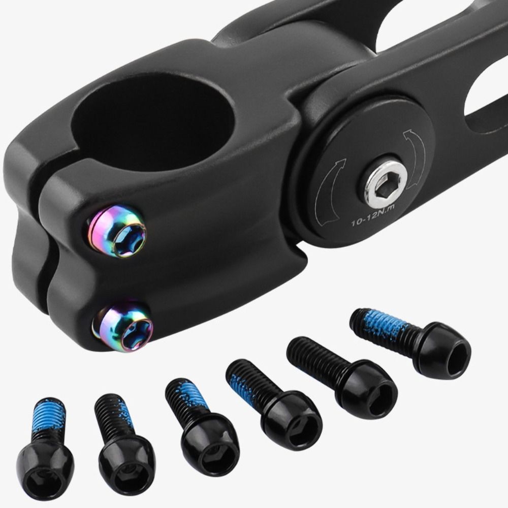 Bike Stem Bolts Titanium-plated Bicycle Handlebar Screws M6 17MM Bike Handle in Bolts Colorful Fix Bolt Bicycle Disc Brake Caliper Bolt Mountain Bike
