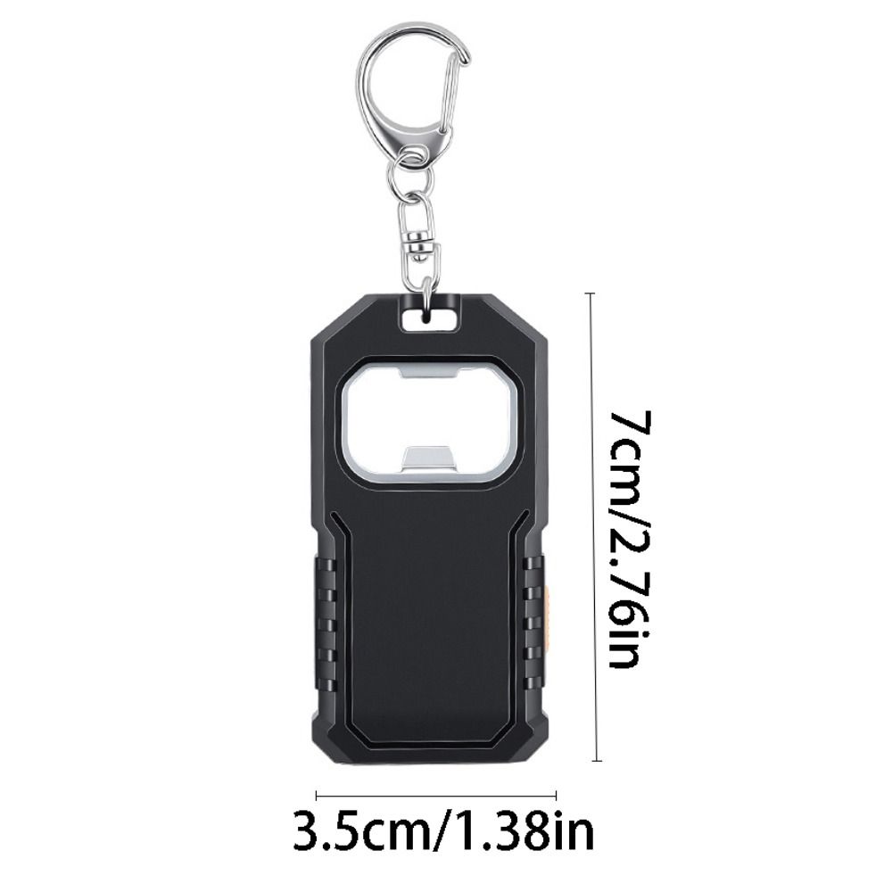 Warning Light 3 Gears LED Keychain Flashlight Portable Mini Flashlight with Bottle Opener High Bright Multifunction Emergency Work Lights for Camping Fishing Walking
