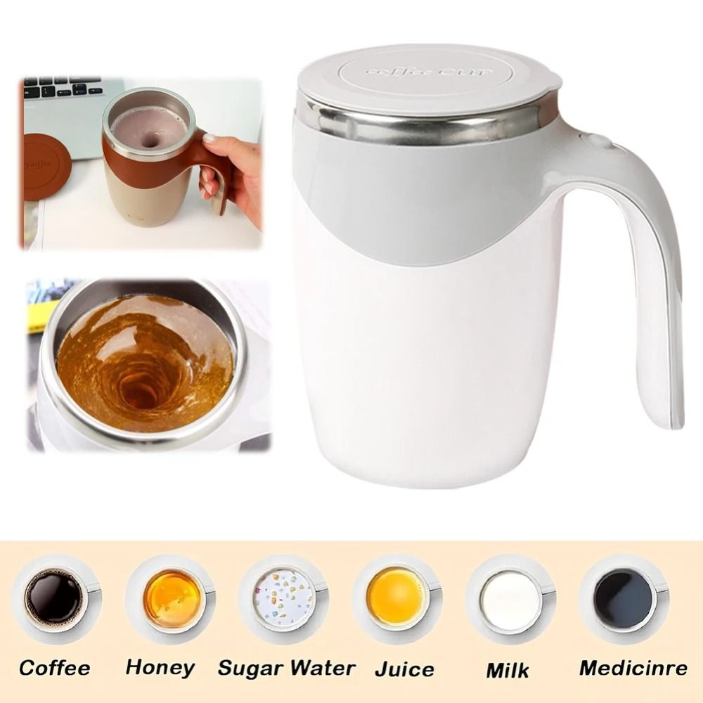 Food-grade Stainless Steel Automatic Stirring Cup Rechargeable Leakproof Rotating Blender Cup Self Stirring Silent Electric Drink Mixer Office Use