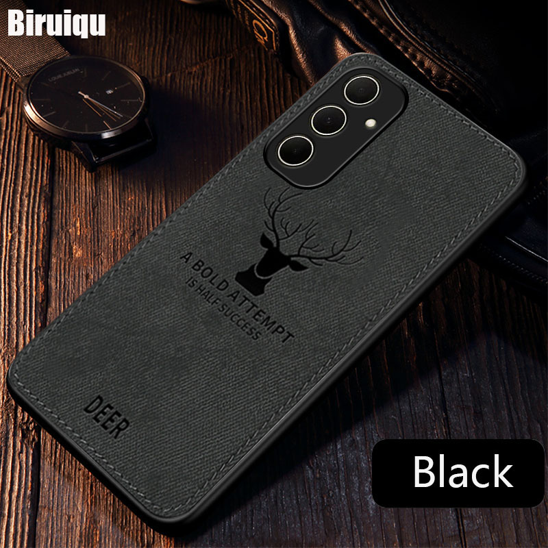 Biruiqu For Samsung Galaxy A35 Hybrid Soft TPU Deer Pattern Shockproof Case Cover