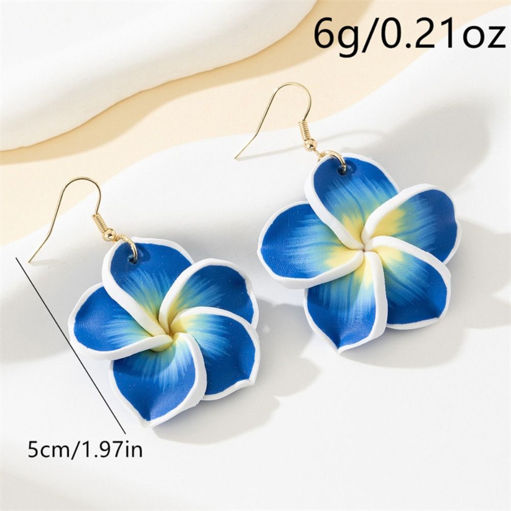 Trendy Sweet Flower Earrings Boho Cute Bohemian Dangle Earring Egg Flower Summer Polymer Clay Flower Stud Earrings Beach