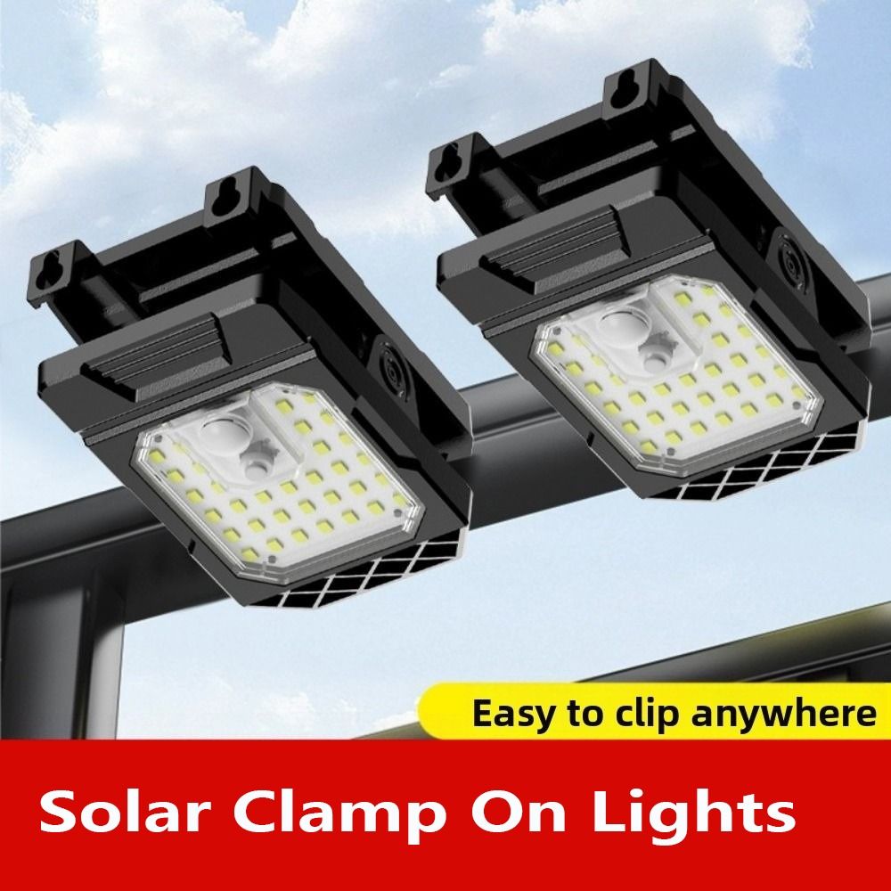 Easy To Install Waterproof Solar Clamp On Lights Solar Powered Human Body Sensing Motion Sensor Lights Clip On Portable Solar Clip Light Garage