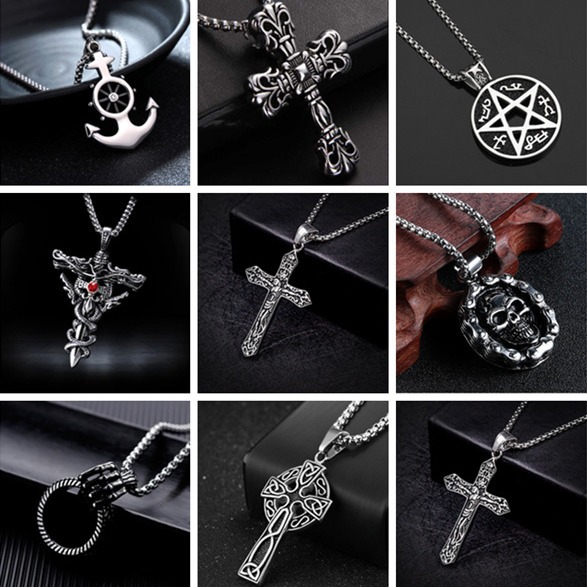 【New Arrivals】New creative hip-hop necklace accessories nightclub trendy men's personality alloy pendant accessories a piece