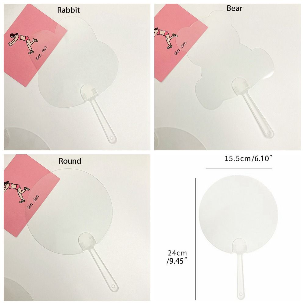 Funny DIY Transparent Hand Fans Portable Cute DIY Blank Fan Handicrafts Graffiti Fan Supplies