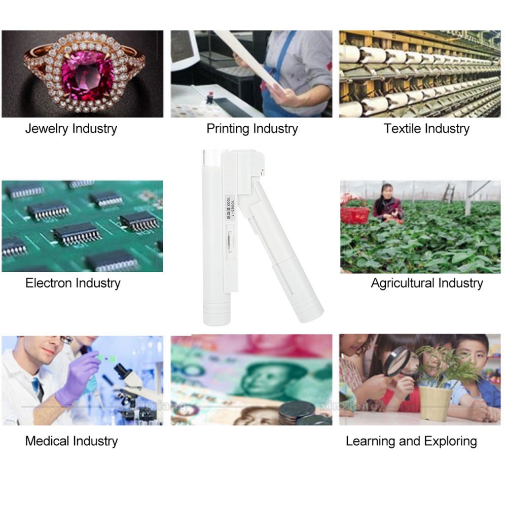 Portable 100X Zoom Jewelry Magnifier LED Light Folding Design Microscope Magnifier Powerful Magnification HD Camera Double Tube Loupe Home Use