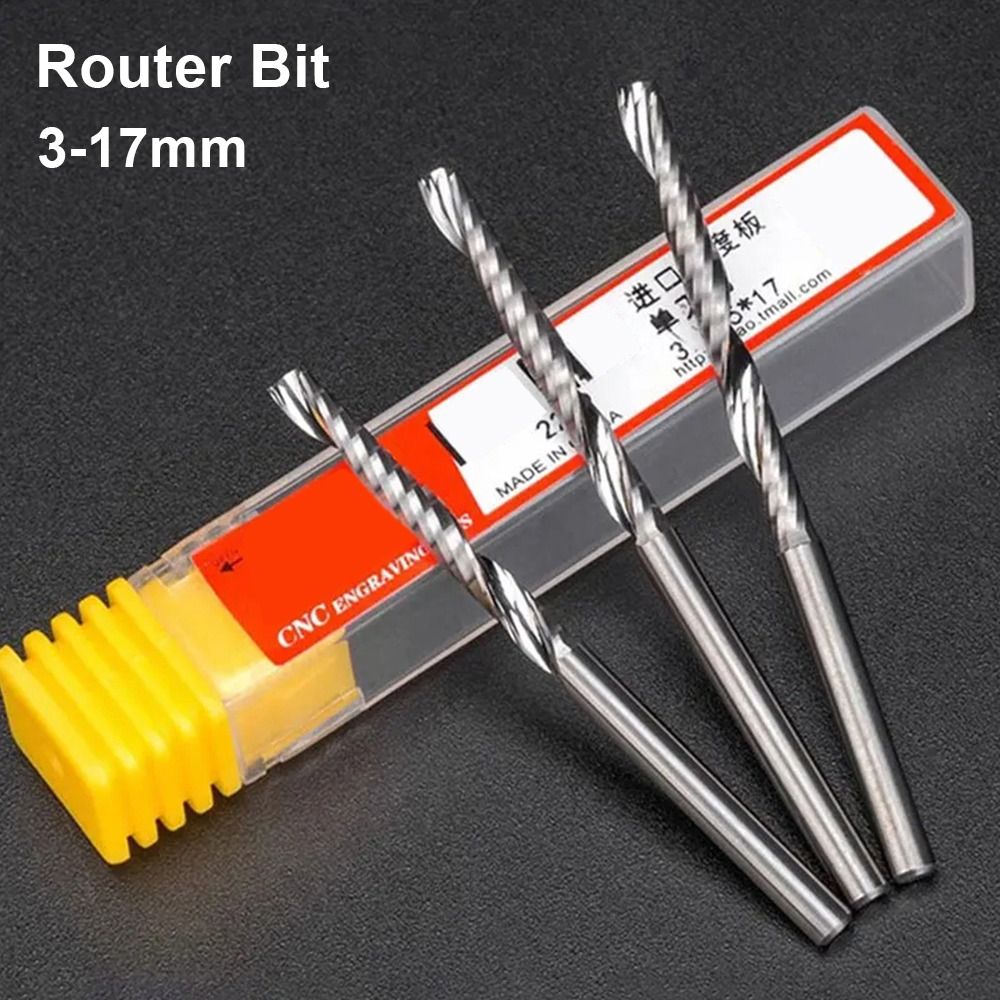 1Pcs New 3.175mm Router Bit Carbide End 3-17mm Milling Bits Single Flute Mill Tool CNC Machine