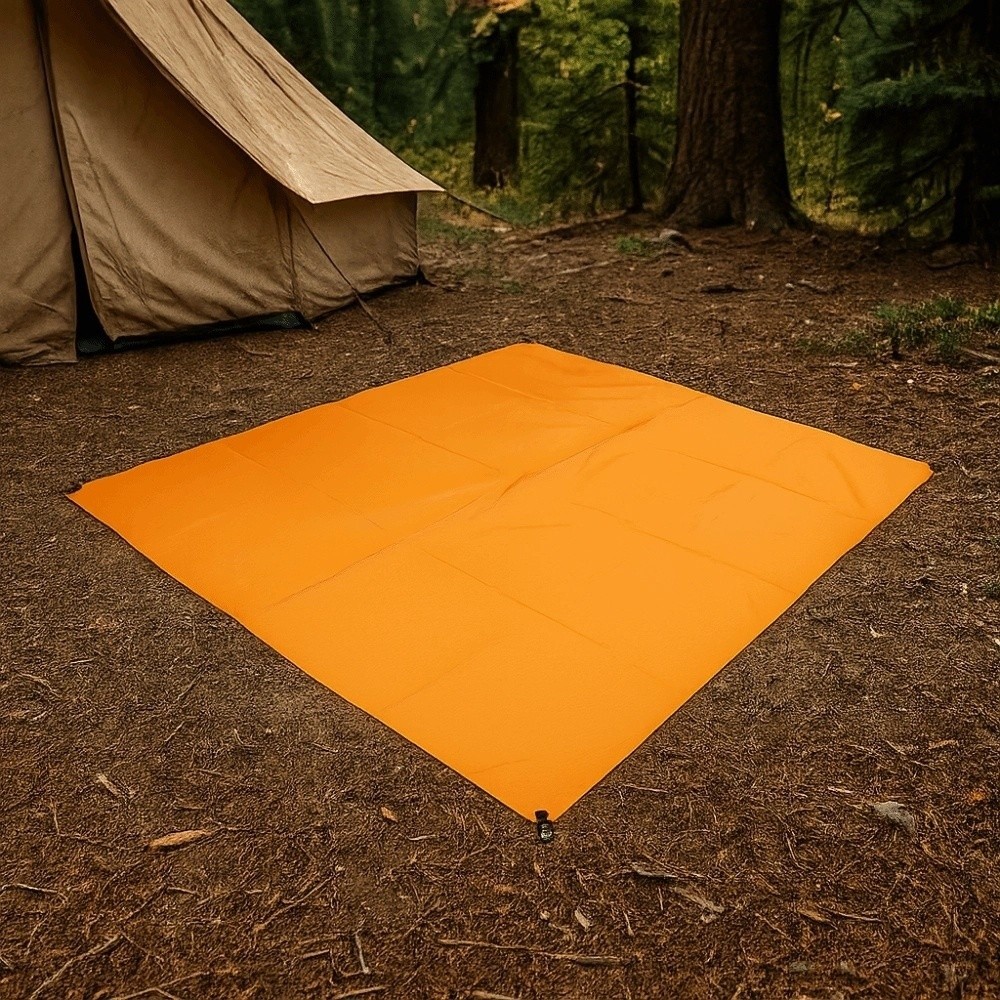 Compact Waterproof Tent Floor Tarp Tent Footprints PU Coating Picnic Mat with Sack Multifunction Camping Ground Mat Beach Blanket