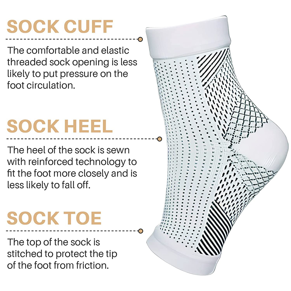 Wenefang Fashion 1Pair Neuropathy Socks,Ankle Brace Tendonitis Compression Socks,For Pain Relief and Plantar Fasciitis,Ankle Sleeves For Swelling