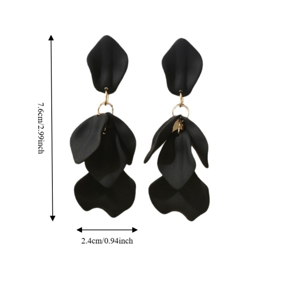 Simple Sweet Petal Tassel Earrings Candy Color Multi-color Acrylic Drop Earrings Lightweight Alloy Dangle Earrings Gift