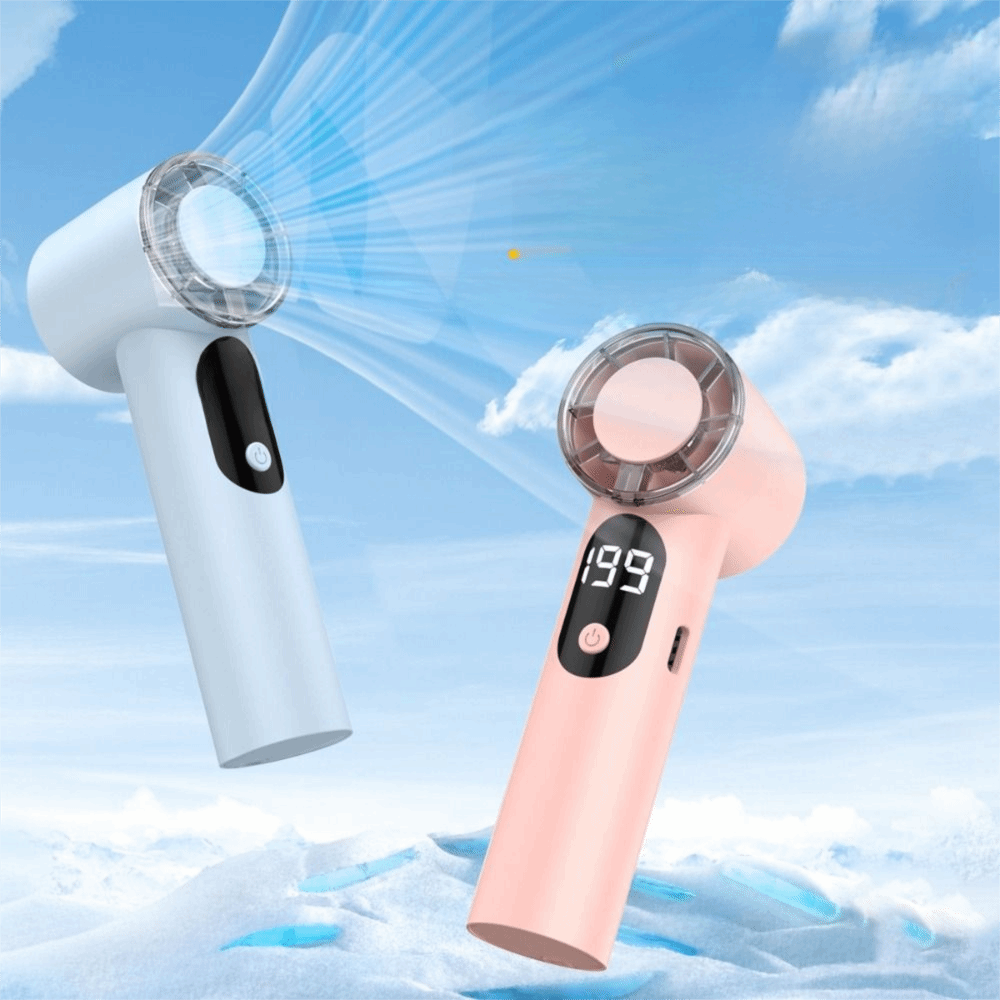 New Style Rechargeable Handheld Fan Portable Lightweight Cooling Fan High Speed Compact Fan Summer Time