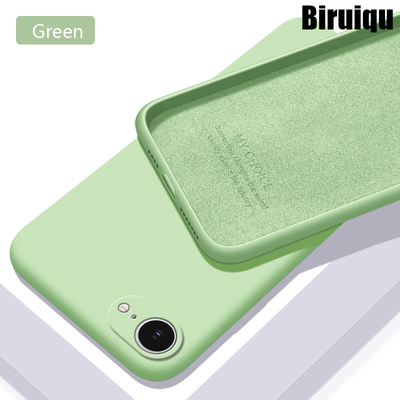 Biruiqu For iPhone 17 Case Liquid Silicone Soft Gel Rubber Shockproof Cover