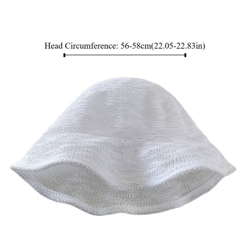 Fashion Knitted Bucket Hat Thin Cotton Yarn Fisherman Hat Visor Sunscreen Basin Cap Summer