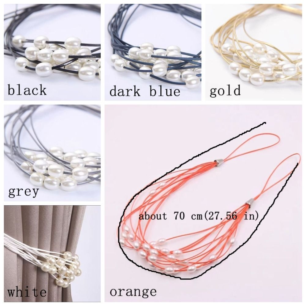 2PCS Creative Light Curtain Tieback Cloth Decorative Curtain Buckle Clips Adjustable Imitation Ties Office