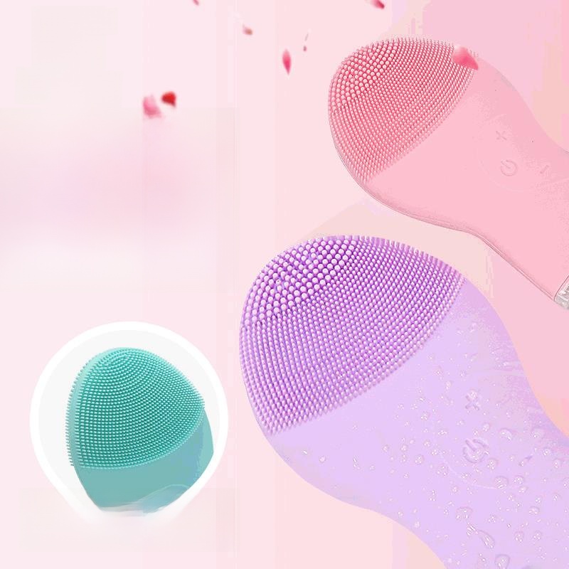Electric facial cleanser silicone pore cleaner portable wash care ultrasonic vibration beauty instrument face brush wholesale