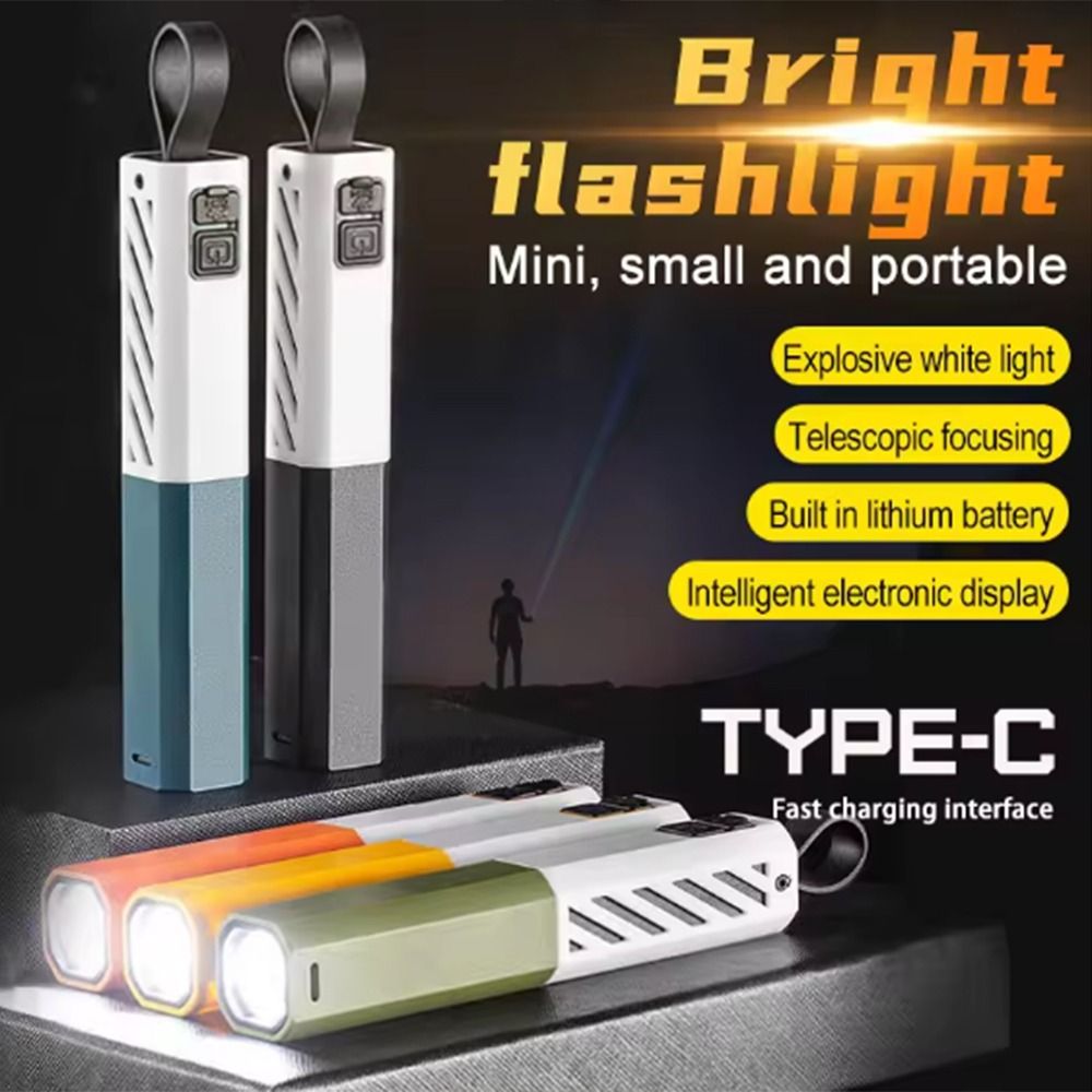 Fashion Powerful Rechargeable Led Flashlight Portable Lantern Waterproof Tactical Flashlights Fishing Strong Light Torch Laser Pointer
