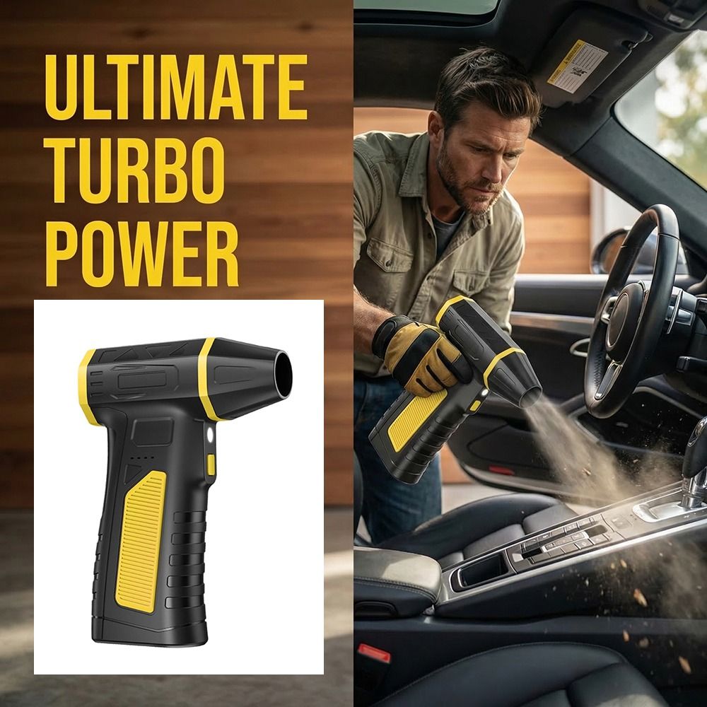 Violent Blower Adjustable Speed Mini Turbo Jet Fan Safety Hammer Design Powerful Airflow Electric Air Duster Rechargeable Handheld Brushless Motor Dust Cleaning Tools