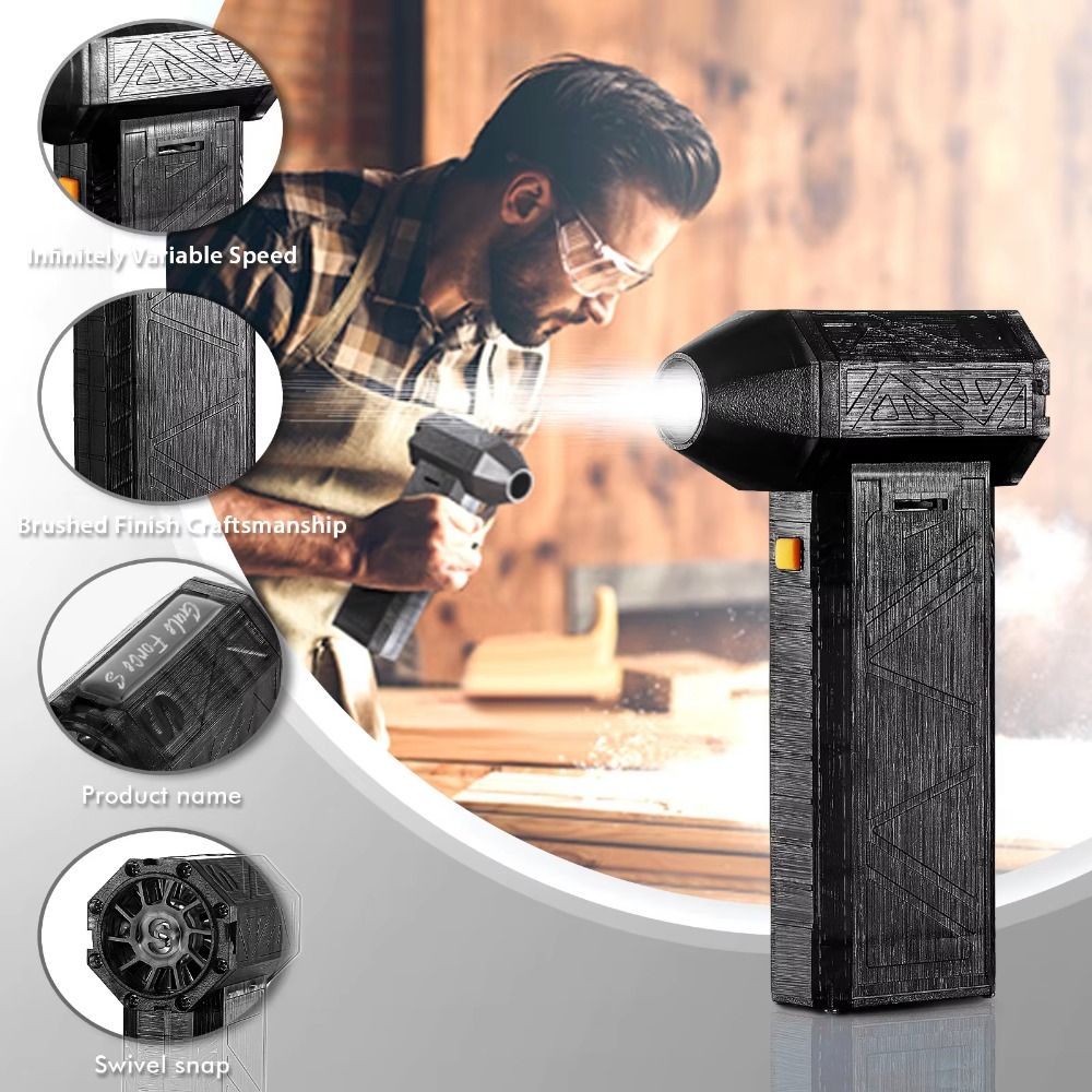 High-Performance 130000RPM Violent Turbo Jet Fan High Speed Adjustable Speed Cordless Handheld Blower Brushless Motor Rechargeable Electric Dust Blower Car Clean