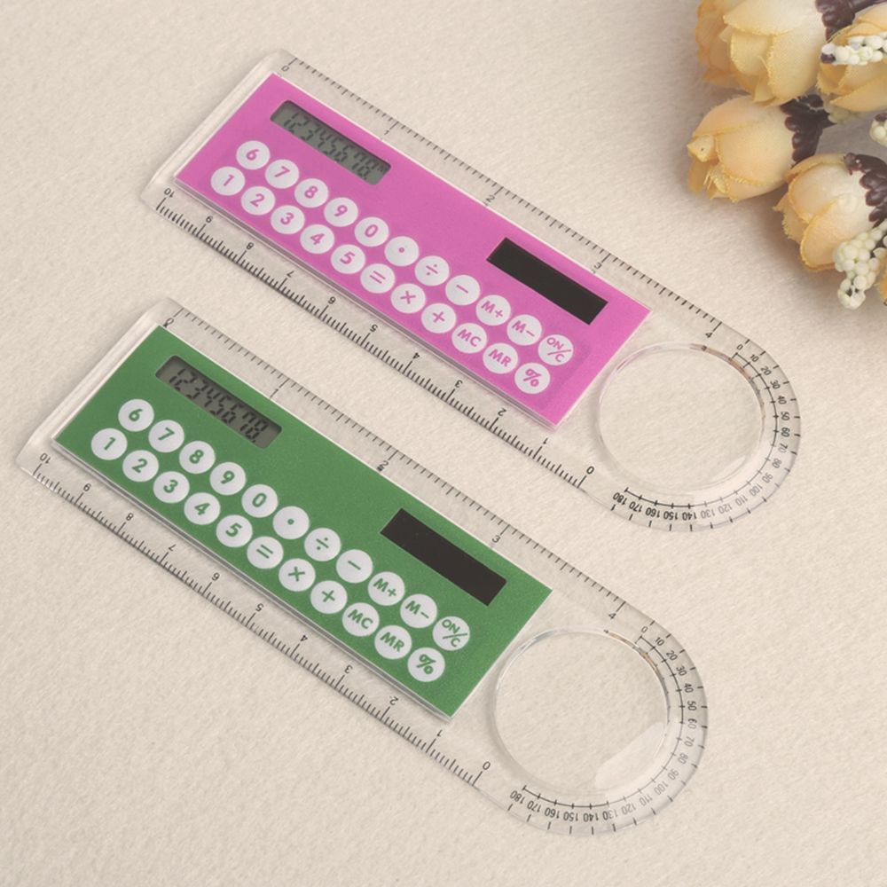 Digital 1pc High Quality Magnifier Office Solar Calculator 10cm Calculadora Gifts School Office Supplies Ruler Stationery