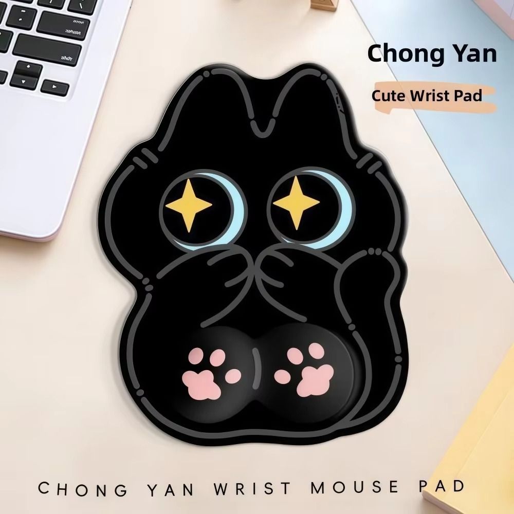 Portable Wrist Pad Black Cat Mouse Pads Cartoon Anti-Slip Cat Large Mouse Mat Cute Literary Kawaii Cat Mouse Pad Home Decor