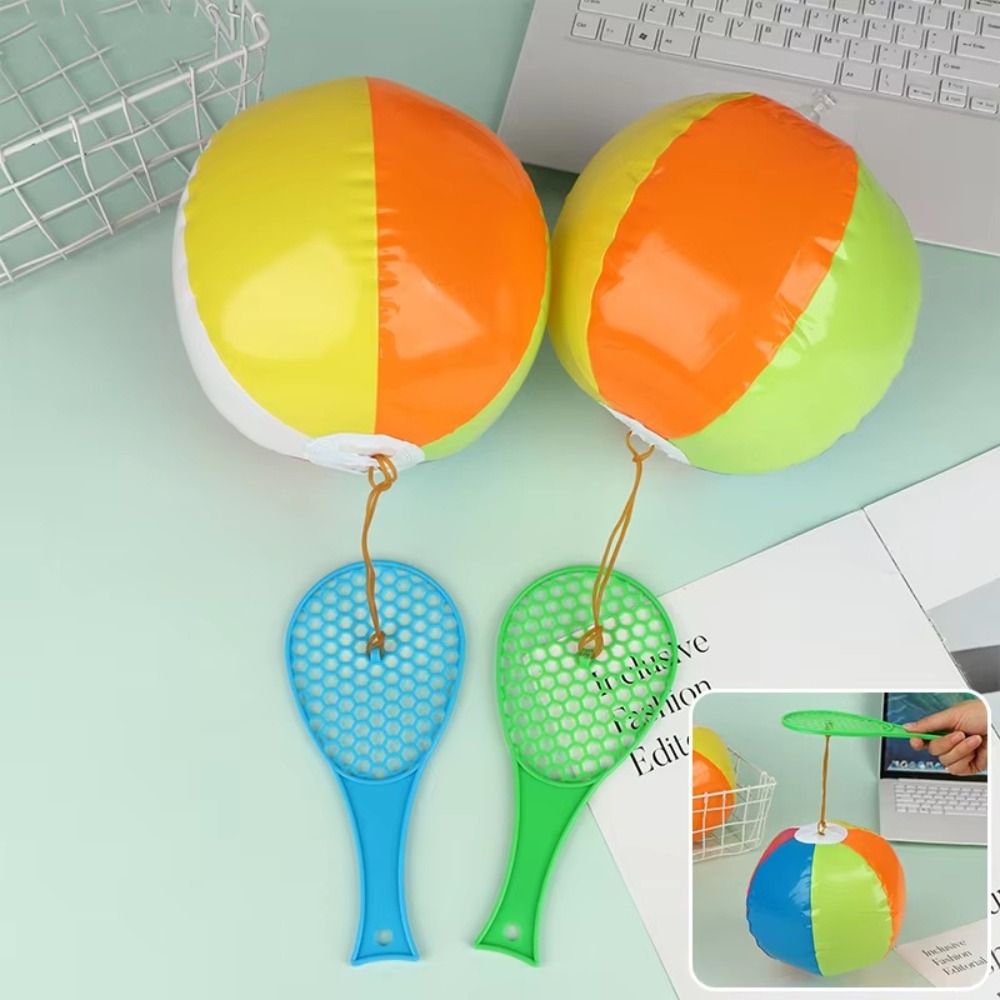 Sport Toys Reaction Training Kids Bouncing Ball Interactive Hand-eye Coordination Inflatable Pat Ball Colorful 20cm Inflatable Balloons Toys Children Gift
