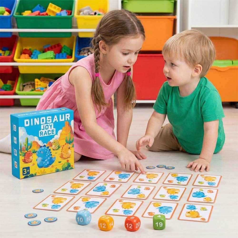 Learning Wood Animal Joy Race Games Board Montessori Dinosaur Montessori Cognitive Ability Toy Educational Colorful Counting Matching Games Improve Logical Thinking