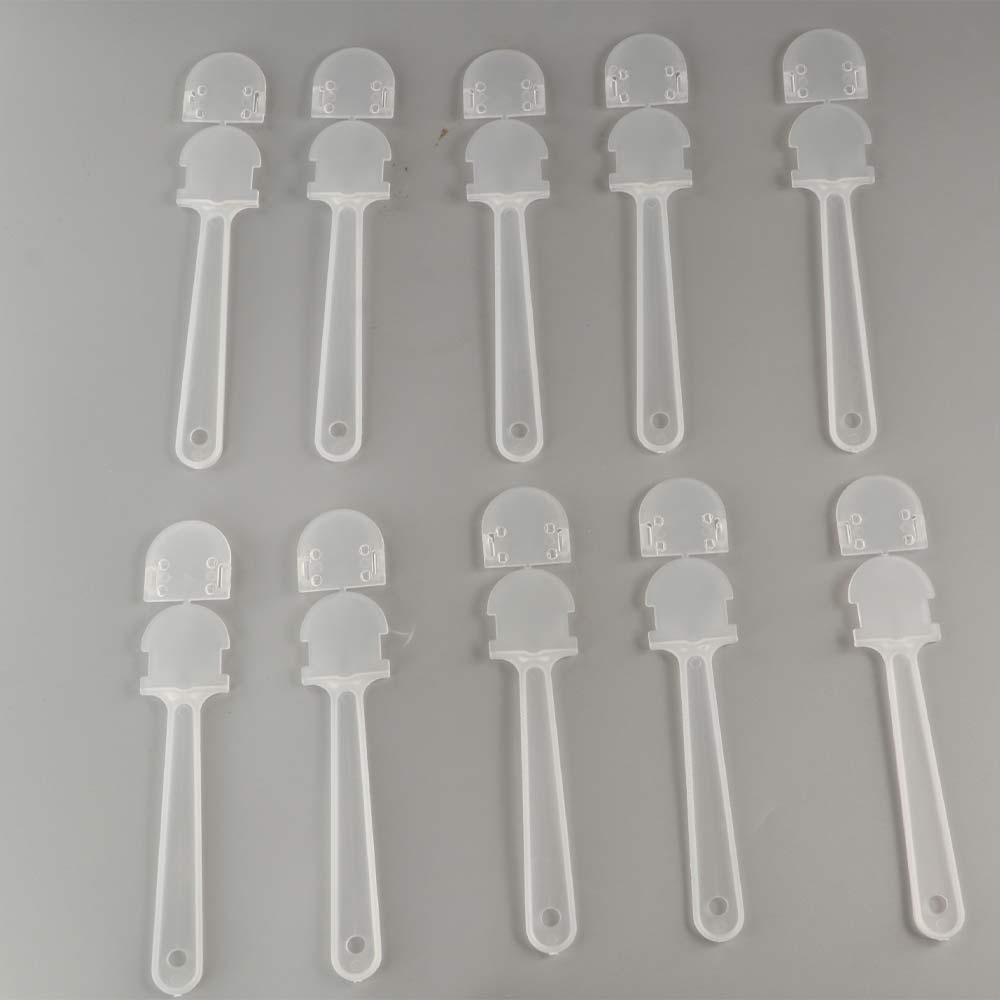 10Pcs Fan Accessories Transparent Hand Fan Handle Mini Portable Graffiti Fan Handle Plastic DIY Kindergarten Fan Handle Fan