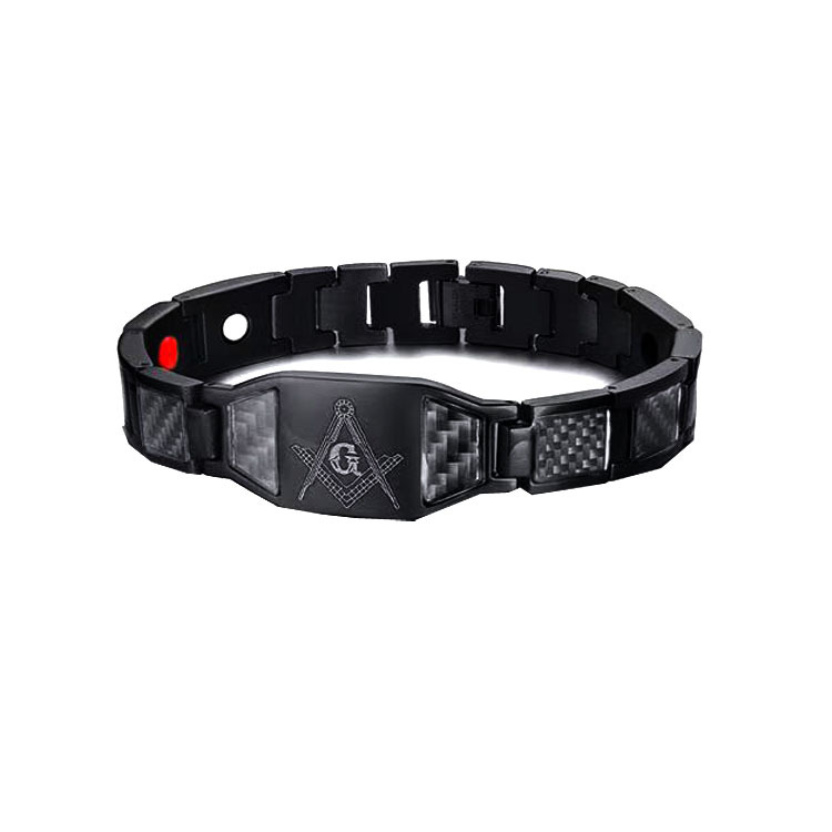 【Prices low- Now beslow】Titanium steel G pattern plating multicolor magnet bracelet men's stainless steel pirate bracelet